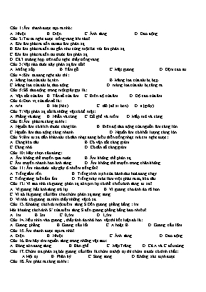 Đề cương ôn thi môn Vật lý 7